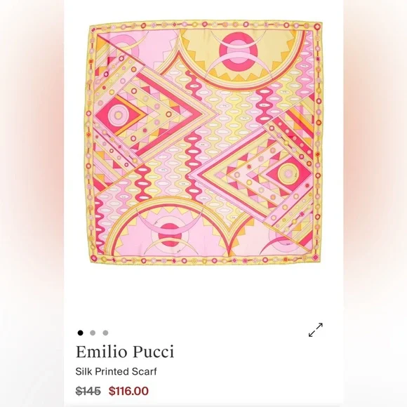 Emilio Pucci Silk Scarf with Geometric Design - Picture 1 of 6